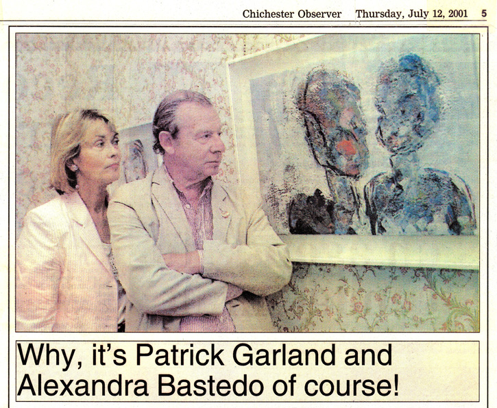 Alexandra Bastedo and Patrick Garland with their double portrait at Pallant House Gallery